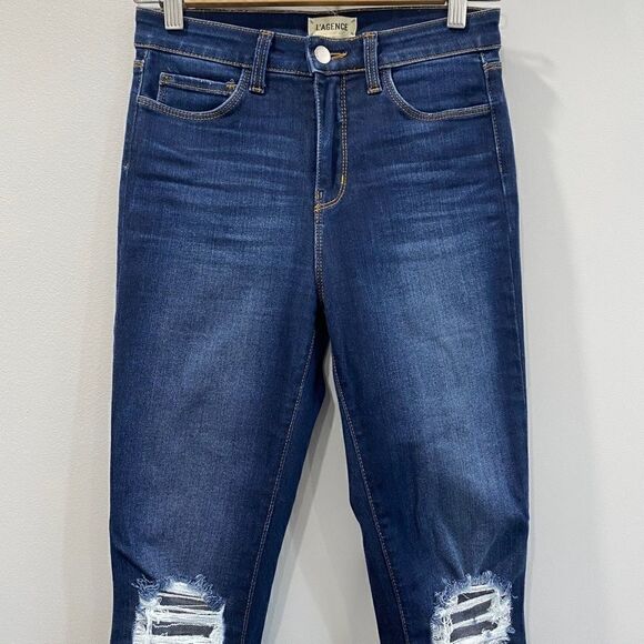 L'AGENCE Margot High Rise Skinny Thunder Destruct Jeans - Picture 3 of 7